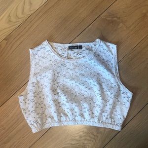 Off white lace crop top